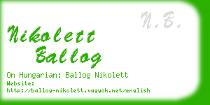 nikolett ballog business card